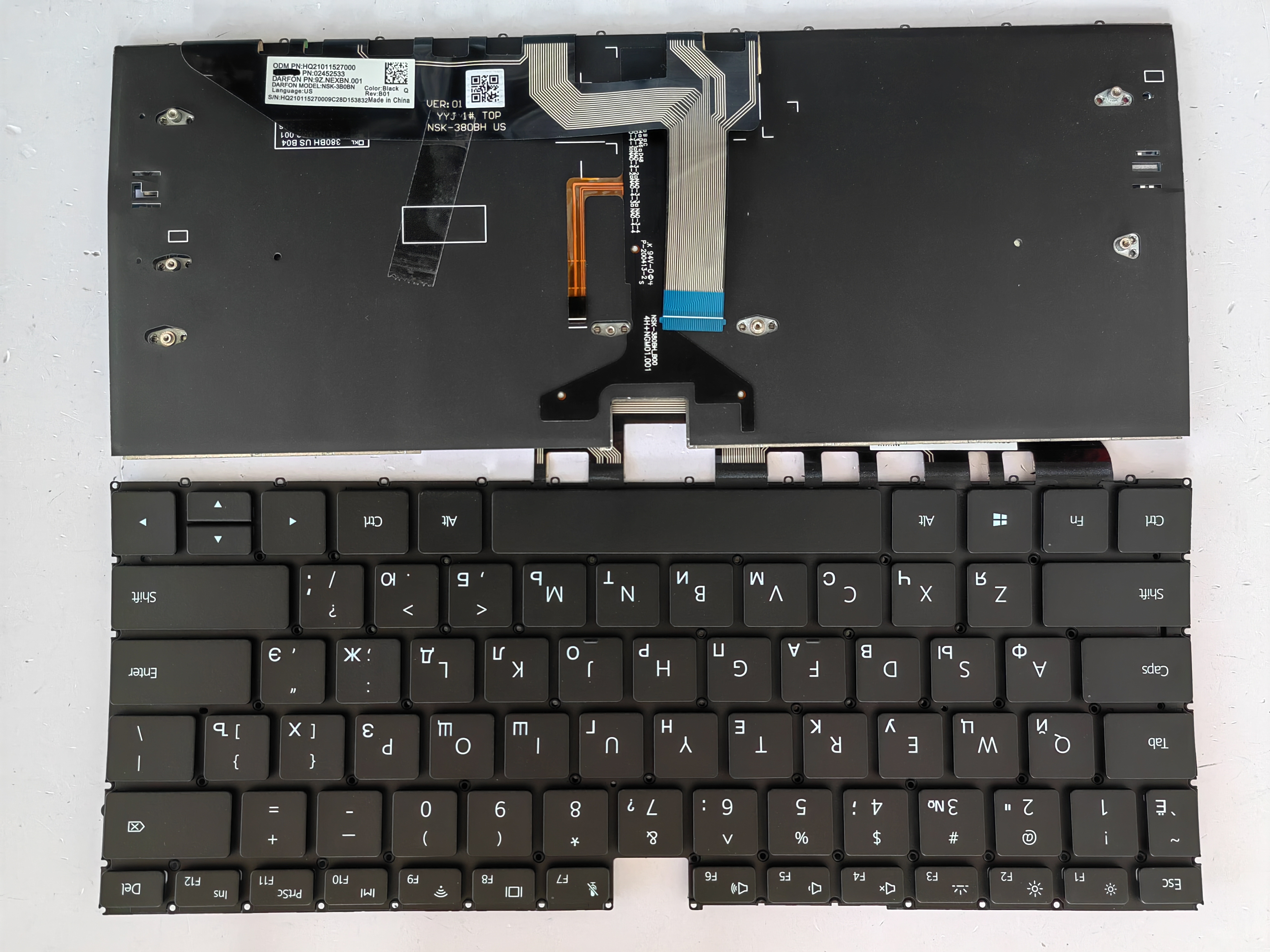 Picture of New Replacement Laptop Keyboard For HUAWEI W19P/EUL-W29PMatebook X 2020/EUL-W19P BLACK Backlit (OEM) RU Layout